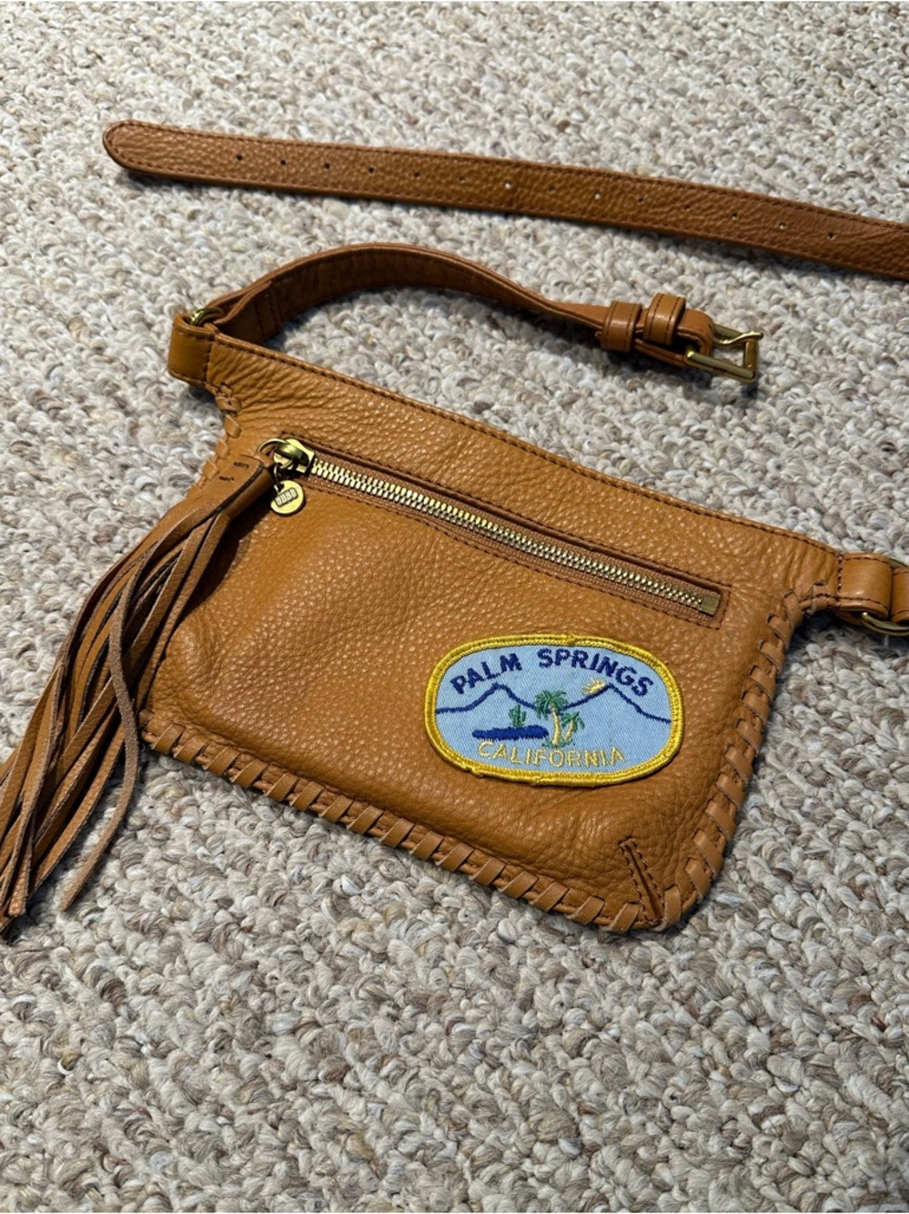 Palm Springs Tan Leather Crossbody/Fanny Bag by Hobo - Picture 3 of 15